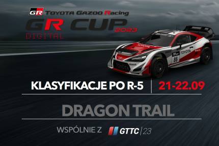 Klasyfikacje TOYOTA GR CUP DIGITAL 2023 po 5. rundzie na Dragon Trail